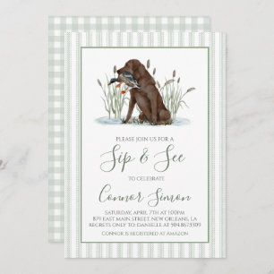 Preppy Southern Duck Hunter Sip and See Invitation