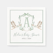 Preppy Southern Green Stork Baby Shower