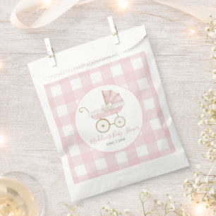 Preppy Southern Pink Girl Carriage Baby Shower Favour Bags