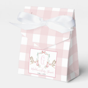 Preppy Southern Pink Girl Stork Baby Shower Favour Box