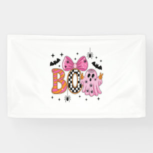 Preppy Spooky Halloween Boo Banner