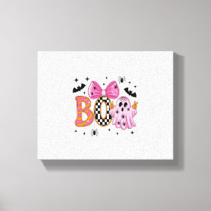 Preppy Spooky Halloween Boo Canvas Print