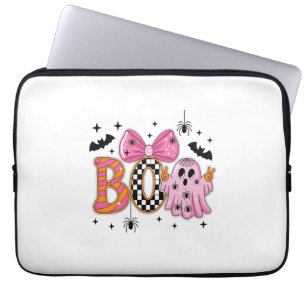 Preppy Spooky Halloween Boo Laptop Sleeve