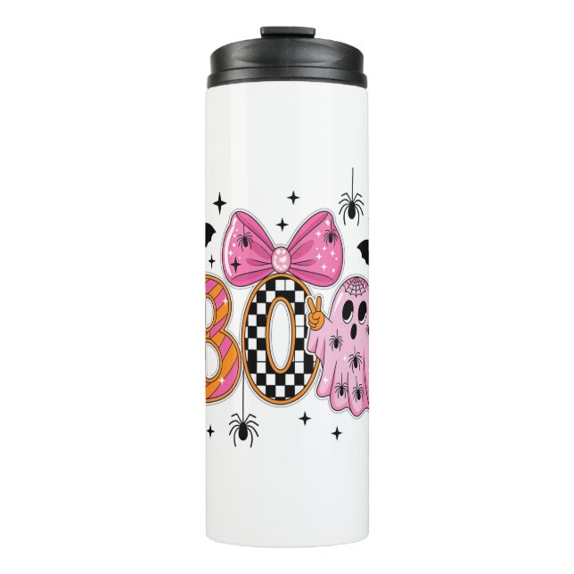 Preppy Spooky Halloween Boo Thermal Tumbler (Front)