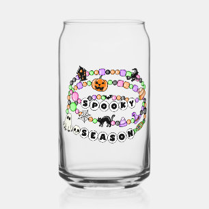 Preppy Spooky Season Halloween Friendship Bracelet Can Glass