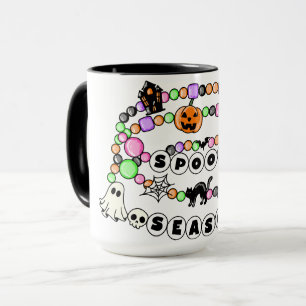 Preppy Spooky Season Halloween Friendship Bracelet Mug