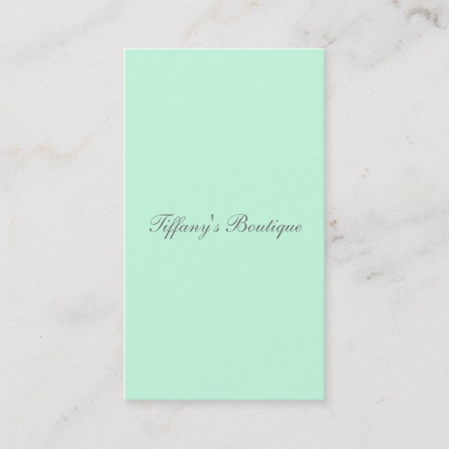 preppy spring colour pastel seafoam green mint business card (Front)