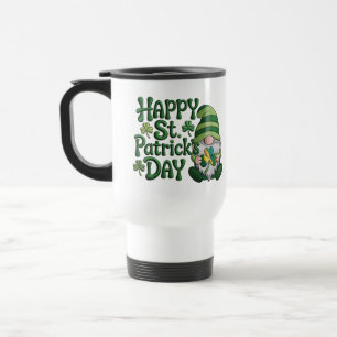 Preppy St. Patrick’s Love   Cute Green Lucky Travel Mug