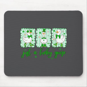 Preppy St Patrick's Day Just A Lucky Goose Leprech Mouse Mat