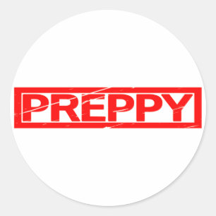 Preppy Stamp Classic Round Sticker