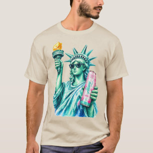 Preppy Statue of Liberty Cotton Candy Energy Drink T-Shirt