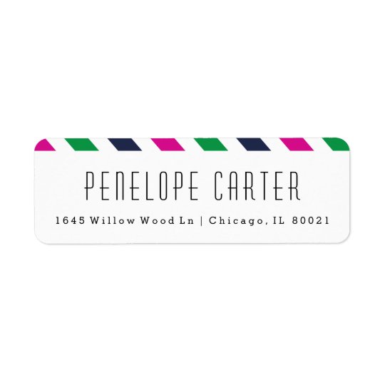 Preppy stripe return address labels