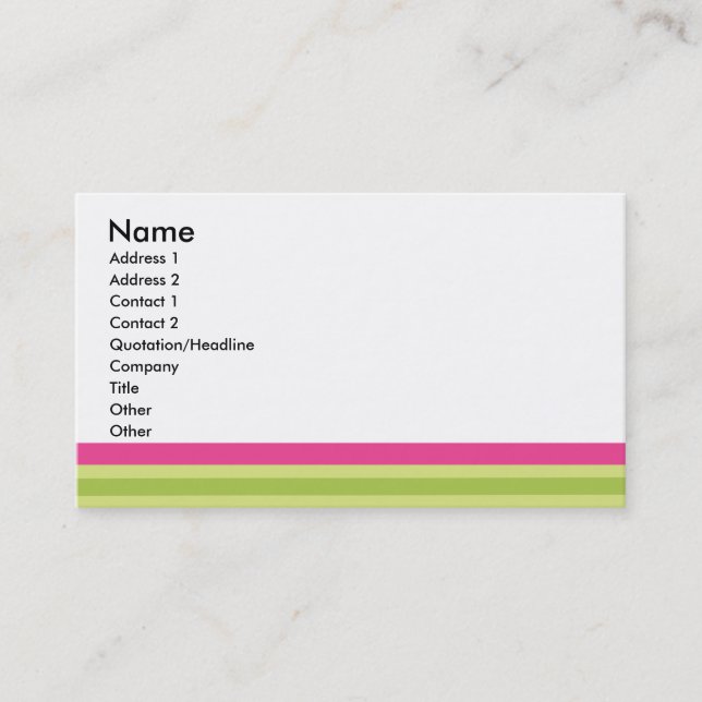 Preppy Stripes Business Card (Front)
