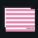 Preppy Stripes Pink & Black Cute Girly Card<br><div class="desc">This preppy design features space for a name on the front and plenty of blank space for a note on the back. Click the customise button if you would like to move/scale the images and further modify the text! Variations of this design, additional colours, as well as coordinating products are...</div>