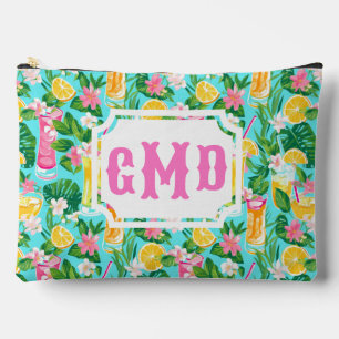 Preppy Summer Tropical Cocktails   Monogram Accessory Pouch
