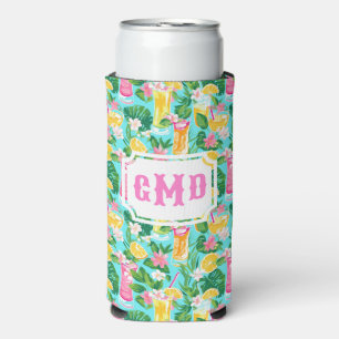 Preppy Summer Tropical Cocktails   Monogram  Seltzer Can Cooler