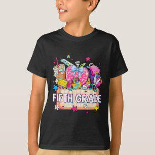 Preppy Supplies Fifth Grade Happy Last Day Of Scho T-Shirt
