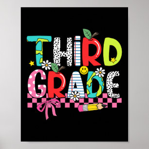 Preppy Supplies Third Grade Happy Last Day Of Scho Poster