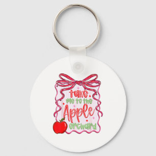 Preppy Take Me To The Orchard Coquette Bow  Key Ring