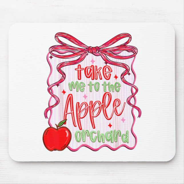Preppy Take Me To The Orchard Coquette Bow  Mouse Mat (Front)