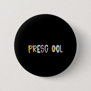 Preppy Teacher Pencil Notebook Hello Preschool Doo 6 Cm Round Badge