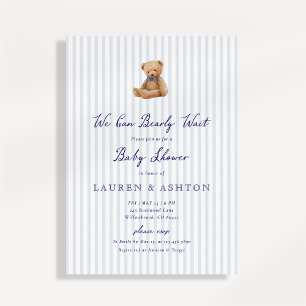 Preppy Teddy Bear Baby Shower Invitation