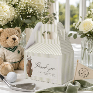 Preppy Teddy Bear Golf Baby Shower New to the Club Favour Box