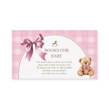 Preppy Teddy Bear Pink Plaid Books for Baby Insert