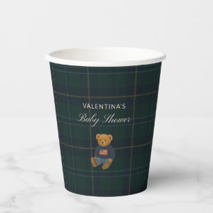 Preppy Teddy Polo Bear Baby Shower Paper Cups