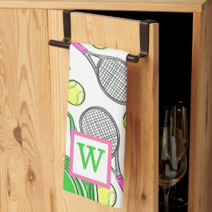 Preppy Tennis Classic Monogram Tea Towel