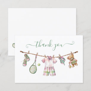 Preppy Tennis Clothesline Thank You Note