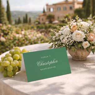 Preppy Tennis Club Green Wedding Place Card