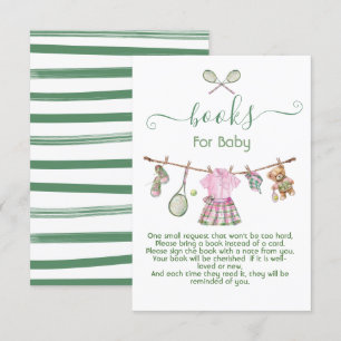 Preppy Tennis girl clothesline books for baby Invitation
