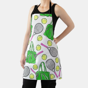 Preppy Tennis Green Baking Art  Apron