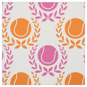 Preppy Tennis Laurel - Orange & Hot Pink Fabric