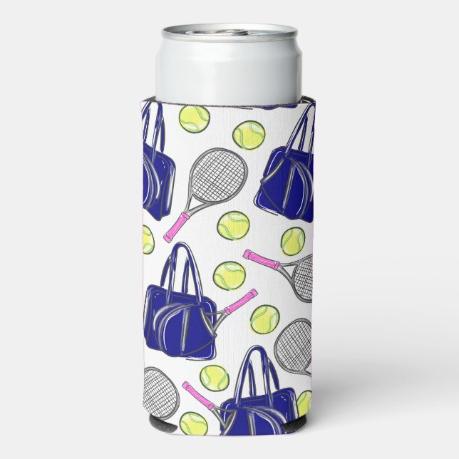 Preppy Tennis Navy Seltzer Can Cooler (Seltzer Back)