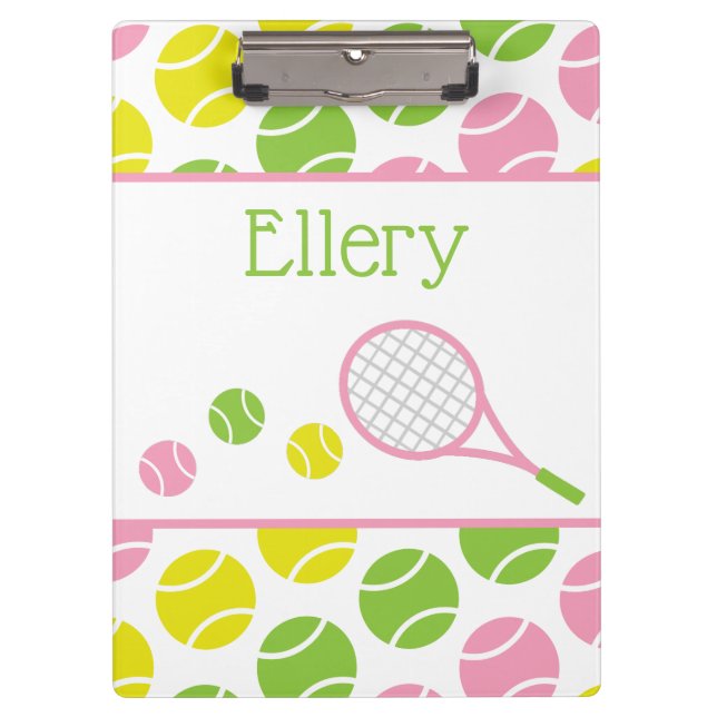 Preppy Tennis Personalised Clipboard (Front)