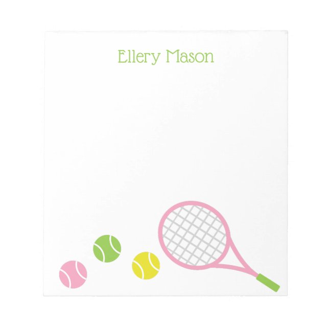 Preppy Tennis Personalised Notepad (Front)