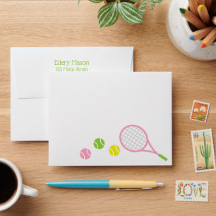 Preppy Tennis Personalised Stationery Envelopes