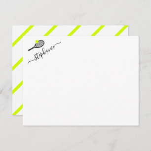Preppy Tennis Stripe Personalised Note Card