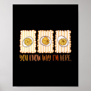 Preppy Thanksgiving You Know Why I'm Here Deviled Poster