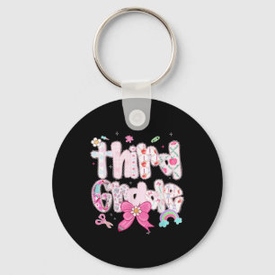Preppy Third Grade Back To School 3rd Grade Girl B Key Ring