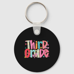 Preppy Third Grade Back To School 3rd Grade Teache Key Ring