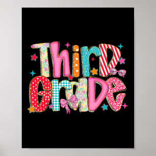 Preppy Third Grade Back To School 3rd Grade Teache Poster