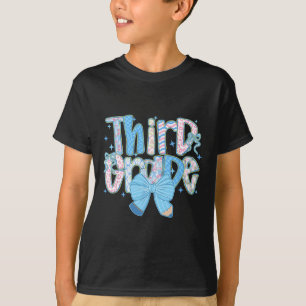 Preppy Third Grade Back To School Floral Teachers T-Shirt