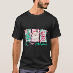 Preppy Tis The Season Santa Snowman Merry Christma T-Shirt