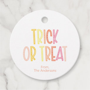 Preppy Trick or Treat Halloween  Favour Tags