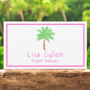 Preppy Tropical Palm Tree Custom Business Card
