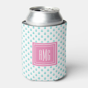 Preppy Turquoise⎢ Monogram Cooler