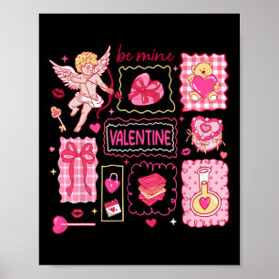 Preppy Valentine Be Mine Cute Coquette Bow Girl Wo Poster